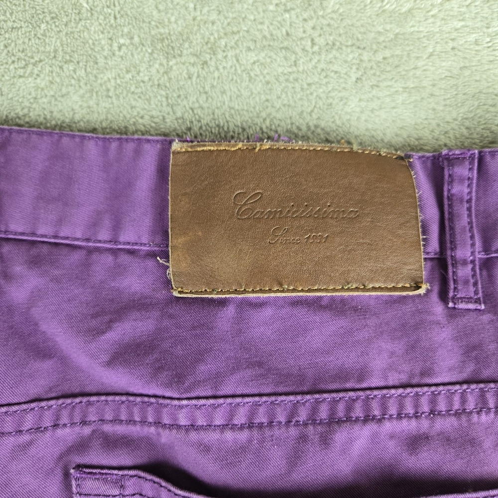 Camicissima Pants 34x34 Purple Cotton 5 Pockets Smart Casual Made In Italy - Picture 11 of 13